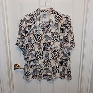 Alfred Dunner Animal Print Blouse Women's Size 2X
